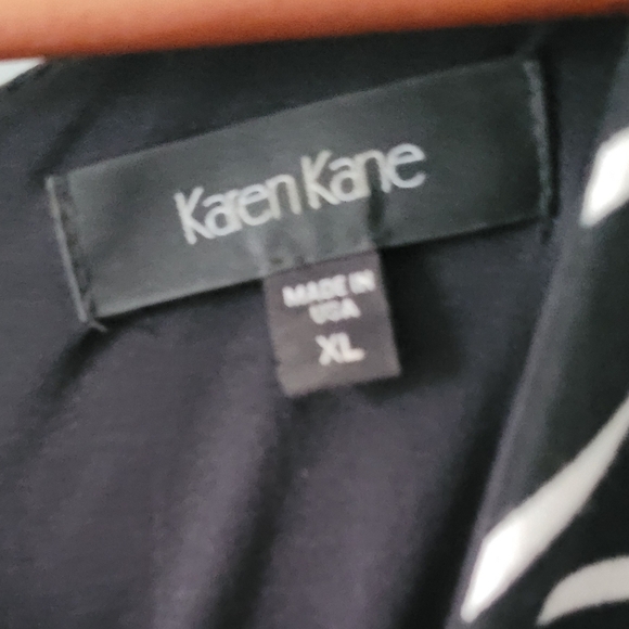 Karen Kane Vintage Black and White Stripe Knit Dress Size XL Made in USA - Picture 4 of 4